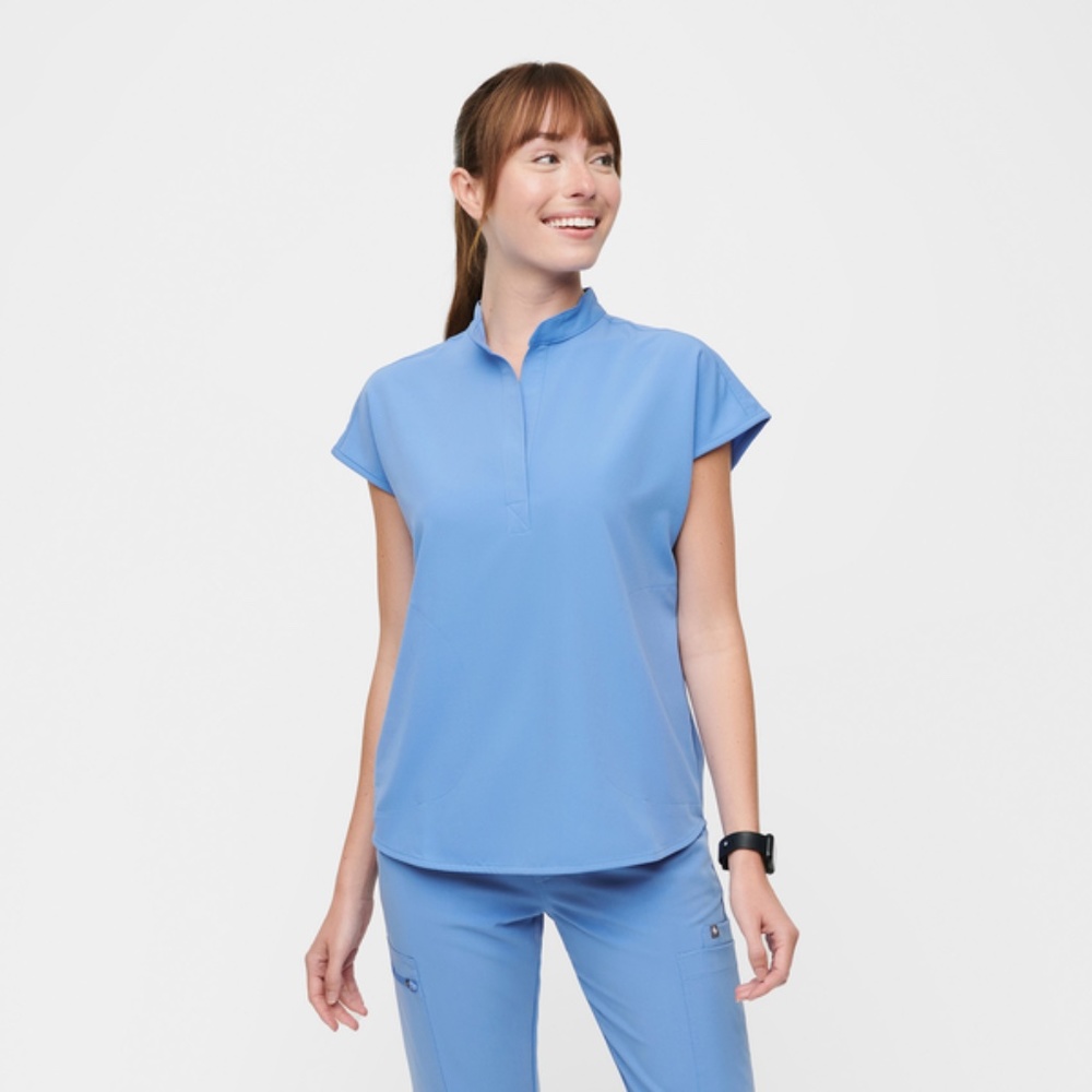 FIGS- Women's Rafaela Oversized Scrub Top- Ceil Blue